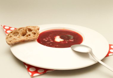 Ukrainian borsch with meat