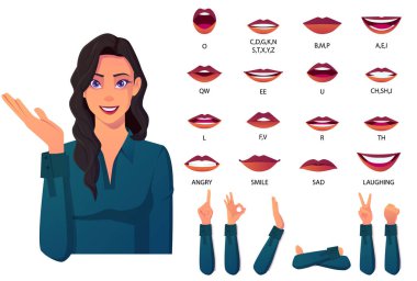 Beautiful Woman Mouth Animation and Lip Sync Creation. design clipart