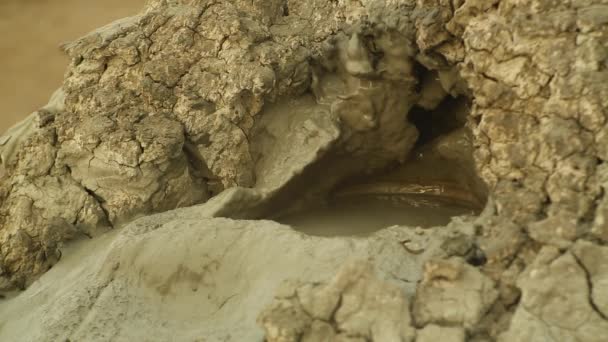 Mud volcanoes in Qobustan, Azerbaijan. — Stock Video