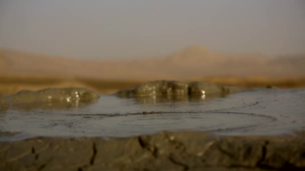 Mud volcanoes in Qobustan, Azerbaijan. — Stock Video