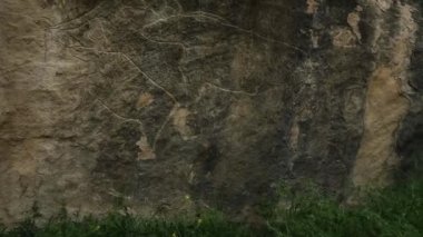Tarihi petrographs. Oymalar geri kalma 10 000 Bc, Qobustan, Azerbaycan