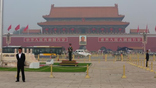 Peking, China - 16. September 2015: Blick auf den Platz des Himmlischen Friedens — Stockvideo
