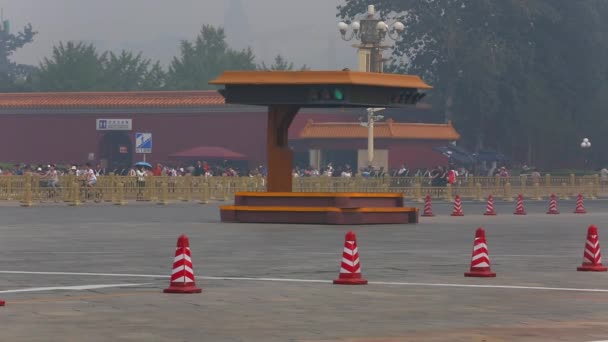 Beijing, Çin - 16 Eylül 2015: Tiananmen Meydanı'na bakış — Stok video