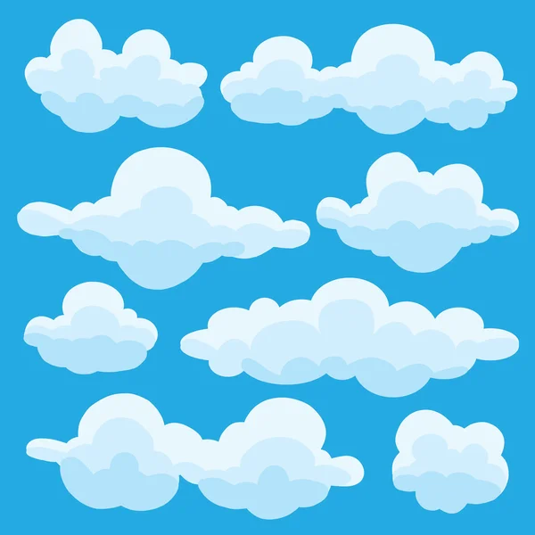 Vektör karikatür bulutlar farklı şekillerde topluluğu