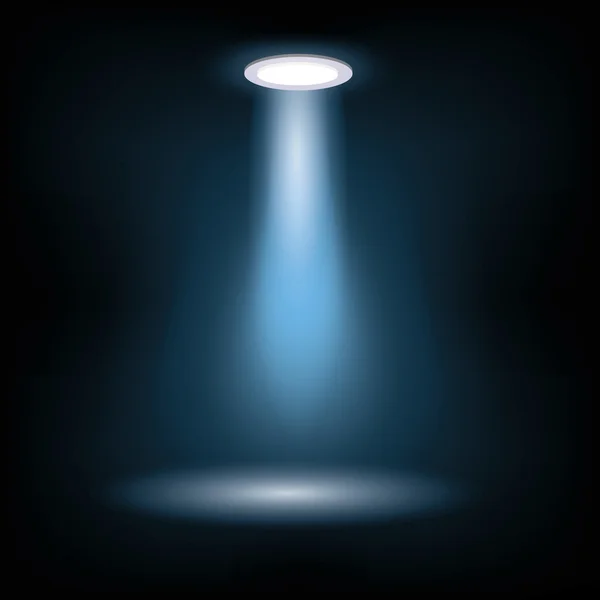 Yumuşak mavi tonda parlak ışık ile sahne boş, vektör