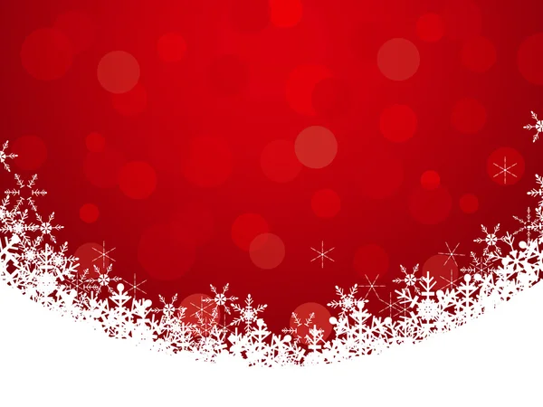 Kar tanesi çerçeve ve bokeh ile kırmızı arka plan