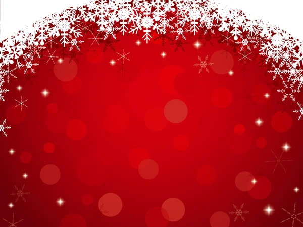 Kar tanesi çerçeve ve bokeh ile kırmızı arka plan