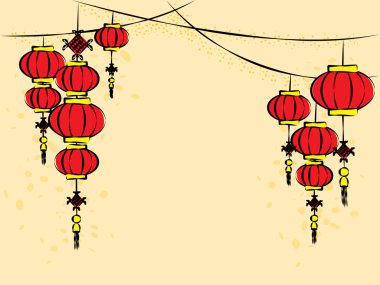 Çin fenerler vektör