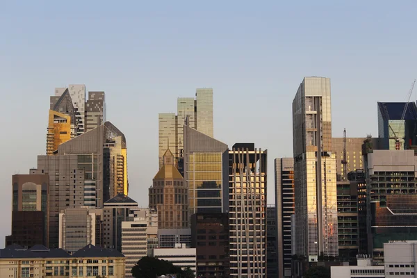 View of the Singapore financial district and skyscrapers — Stock Photo, Image