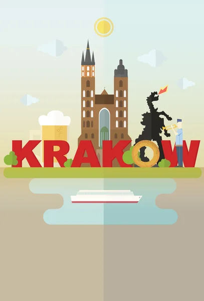 Symbole von Krakau — Stockvektor