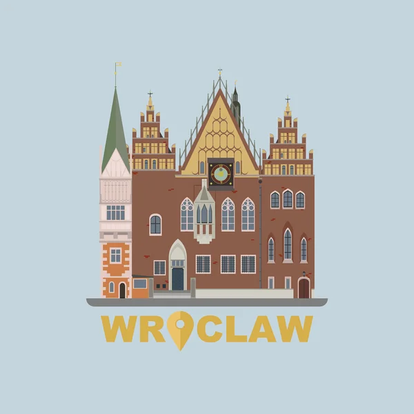 Ayuntamiento de Wroclaw — Vector de stock