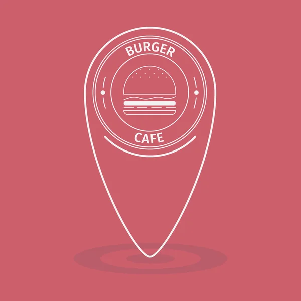 Daire basit harita işaretçi burger Cafe