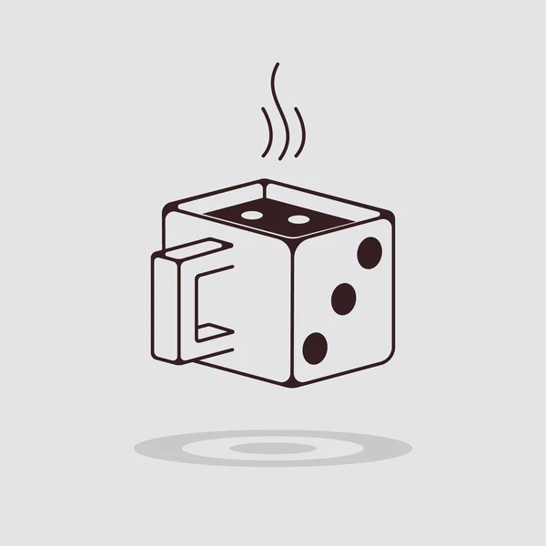 Eenvoudige flat dobbelstenen cup pictogram — Stockvector