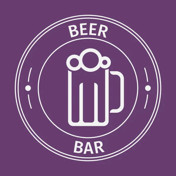 Icono de barra de cerveza redonda plana simple — Vector de stock