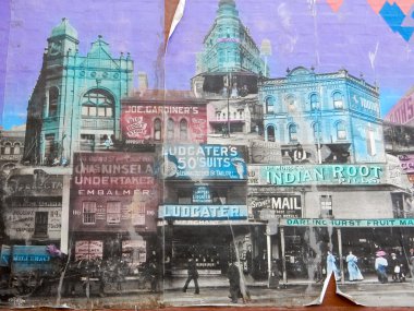 Darlinghurst, Sydney Sokağı sanat yapıştırma Poster kadar