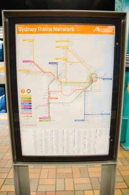 Sydney trenler Netowrk Demiryolu harita
