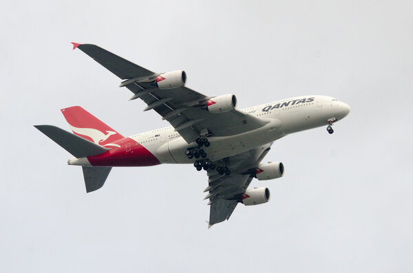 Qantas Airplane - Stock Photo