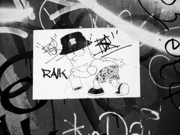 Bart Simpson Street Art etiqueta — Fotografia de Stock