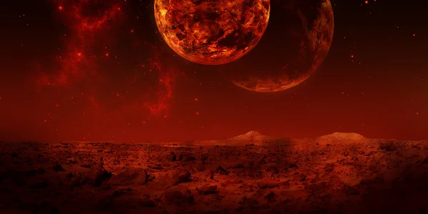 Paisagem de um planeta vermelho — Fotografia de Stock