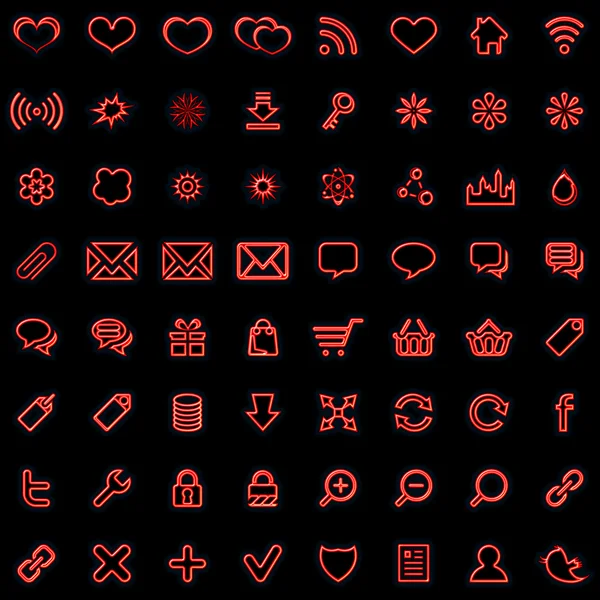 Set of red icons