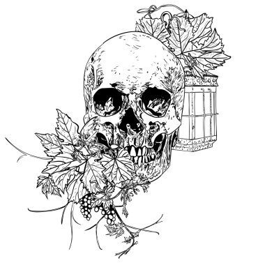 Cadılar Bayramı için çizim tek renkli