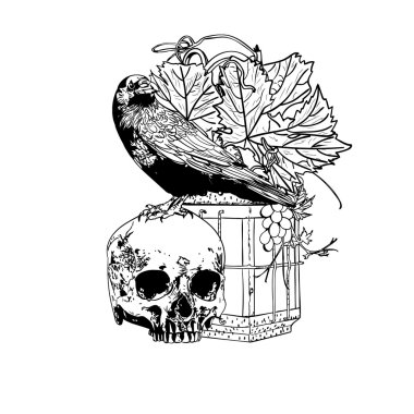 Cadılar Bayramı için çizim tek renkli