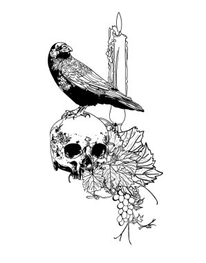 Cadılar Bayramı için çizim tek renkli