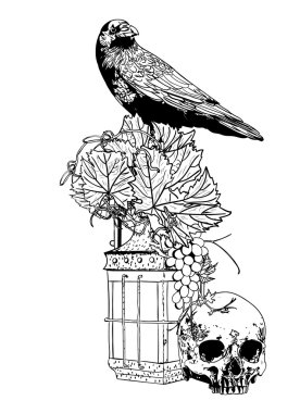 Cadılar Bayramı için çizim tek renkli