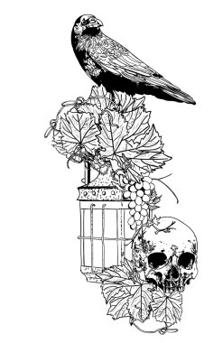 Cadılar Bayramı için çizim tek renkli