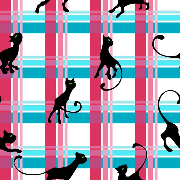 Pattern with kitten — Stock Vector