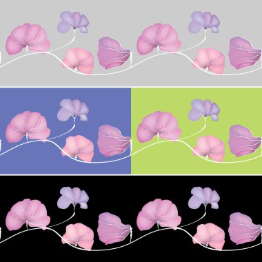 Çiçek doğrusal deseni imitasyon batik ile