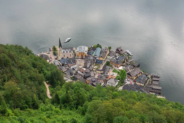 Regardant Hallstatt Depuis Skywalk Hallstatt — Photo