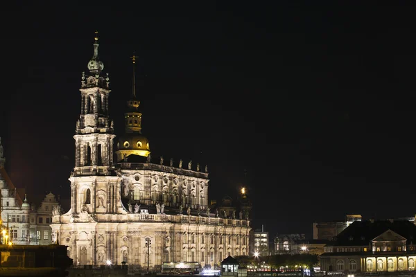 El Hofkirche de noche — Foto de Stock