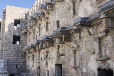 Aspendos Roma Tiyatrosu Sahne Alanı'nın üst kısmı