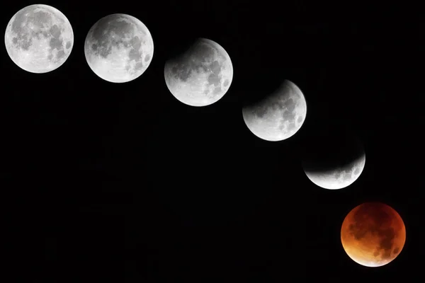 Evolución al eclipse total de septiembre de 2015 . —  Fotos de Stock