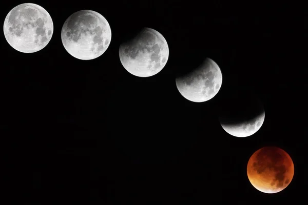 Evolutie naar de totale verduistering van september 2015. — Stockfoto