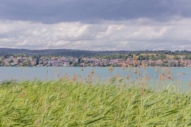 Reichenau Adası 'ndan Allensbach' ın Konstanz Gölü 'ndeki görüntüsü