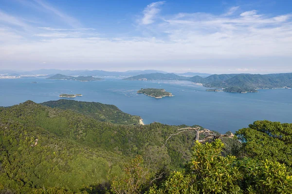 Misen Dağı 'ndan görülen Japon İç Denizi ve Hiroşima.