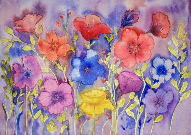 Naive renkli anemon.