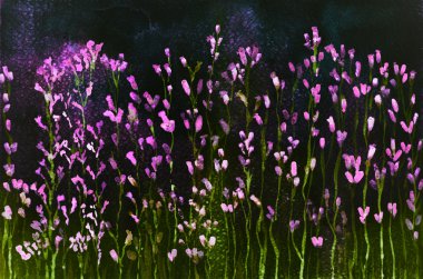 Lavanta bir gece gökyüzü karşı kurgusal renklerde.