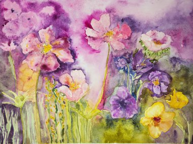 kır çiçekleri pembe bir arka plan üzerinde.