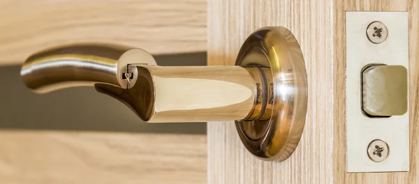 Maniglia porta placcata oro — Foto Stock