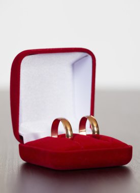 Wedding rings in a box clipart