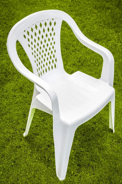 White plastic chair — Stock Photo, Image