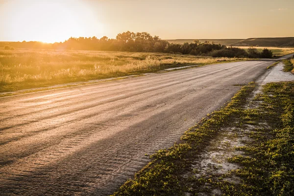 La route recule dans la distance — Photo