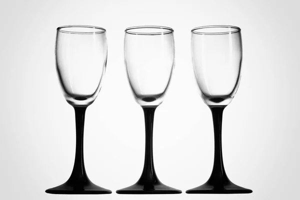 Три Стакана Крепкого Алкоголя Белом Фоне — стоковое фото