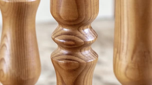 Wooden baluster close-up — Stock Video