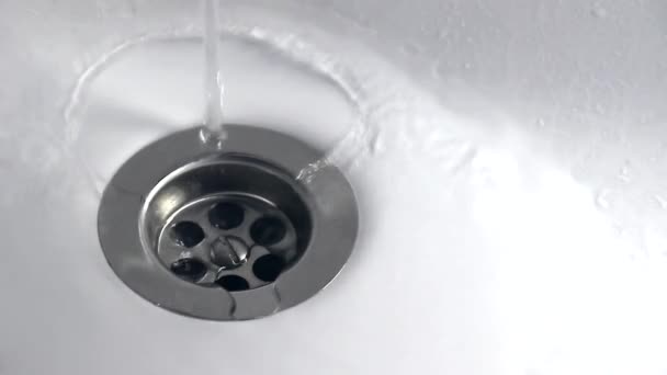 Drain hole in the sink — Stock Video