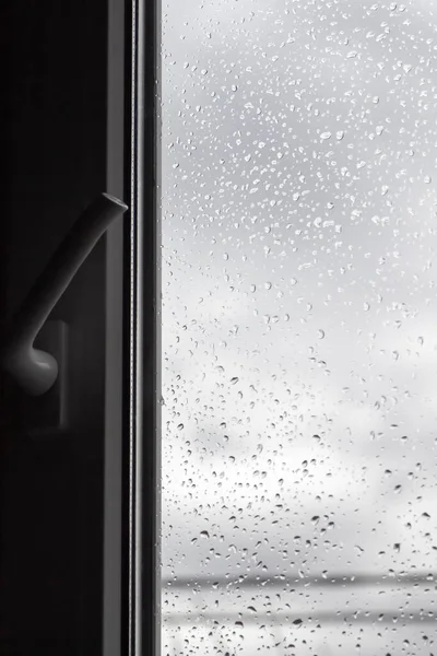 Gotas Agua Vaso Día Lluvioso —  Fotos de Stock