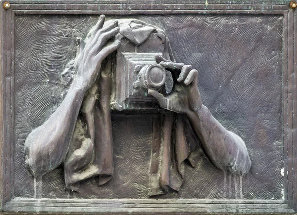 Bild alter Fotograf auf dem Schild — Stockfoto